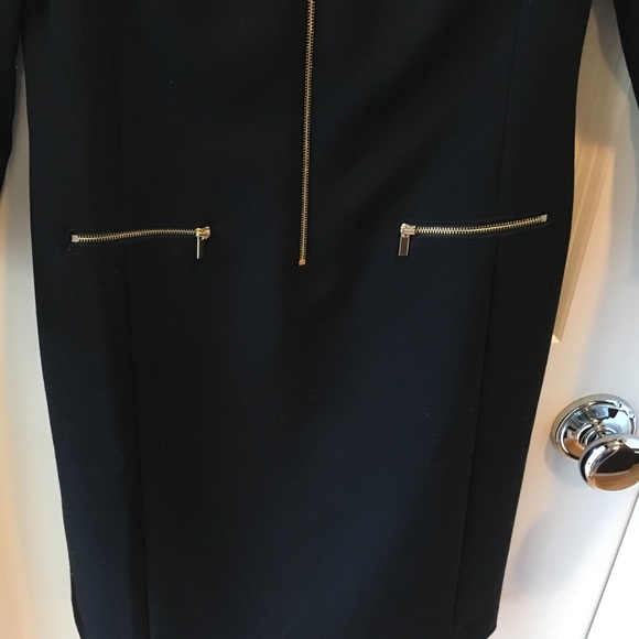 Ann Taylor black dress with gold zippers. - Picture 3 of 3